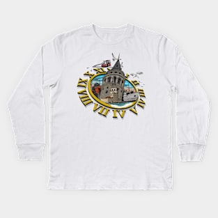 istanbul digital illustration, Collage art, City concept. Kids Long Sleeve T-Shirt